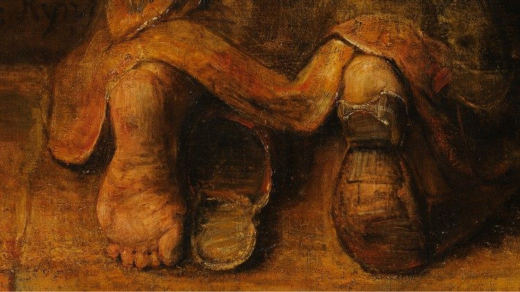 Detalj av «Den fortapte sønns hjemkomst» av Rembrandt
