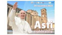Manifesto per la visita del Papa ad Asti