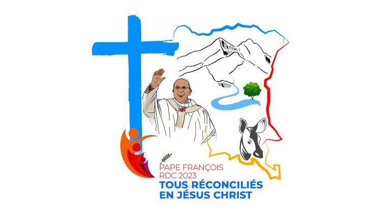 Official logo of Pope Francis' Apostolic Visit to the DRC 2023