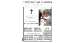 Die erste Seite der Ausgabe des Osservatore Romano am 31.12.2022