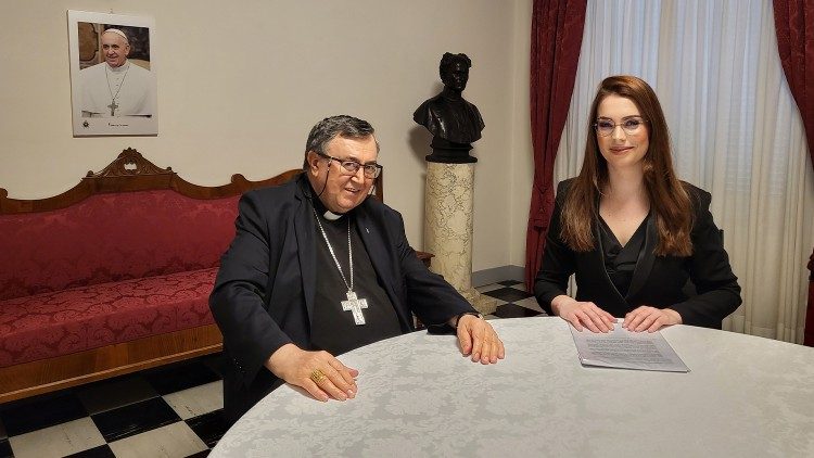 Nadbiskup i metropolit u miru Vrhbosanske nadbiskupije kardinal Vinko Puljić u razgovoru za Vatican News (Vatican Media)