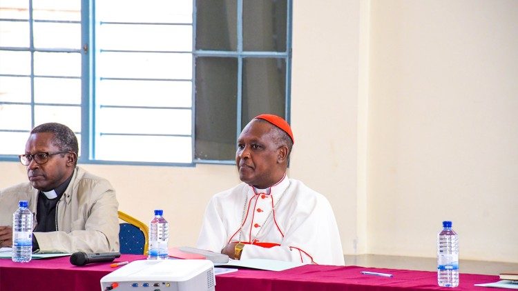 Cardinal Antoine Kambanda at a meeting.