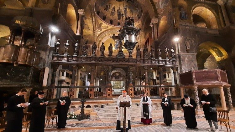 I vespri ecumenici nella Basilica di San Marco, durante la Settimana di preghiera per l'Unità dei Cristiani 2023