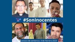 Religiosos y laico que estaban con Mons. Àlvarez. declarados culpables de "conspiración" . Foto del CENIDH