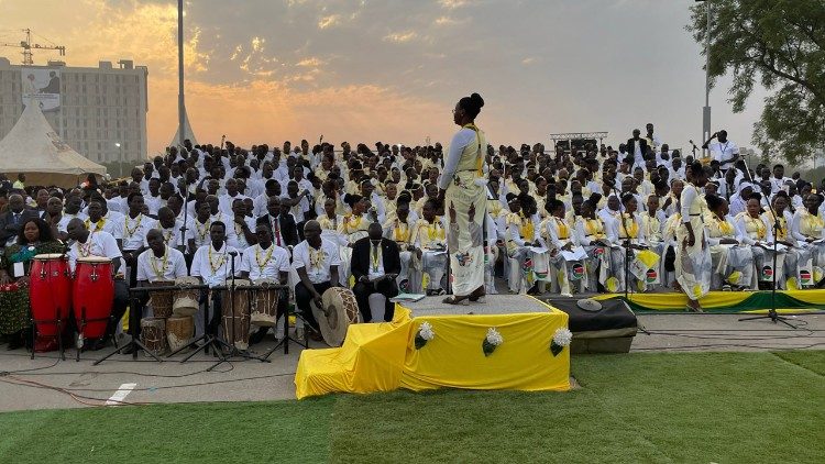 Bei der Messe in Juba