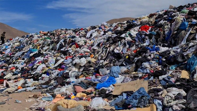 Mounds of discarded clothes