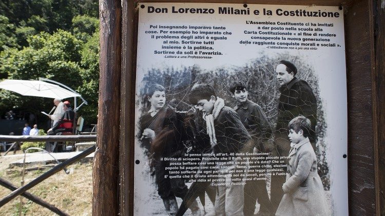 A Barbiana vengono ricordati anche con istallazioni alcuni insegnamenti di don Milani 