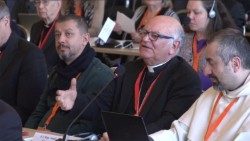 2023.02.10 Delegazione della Chiesa d' Albania a Praga: Mons Angelo Massafra, Padre Bernard Caruana e Petrika Lama