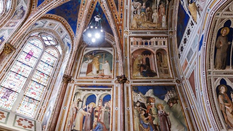 Assisi, basilica inferiore, la Cappella di San Martino dopo il restauro. Foto Sala Stampa Sacro Convento