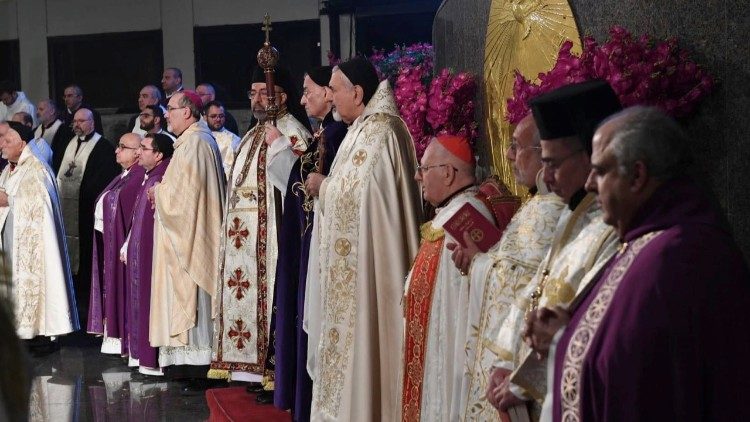 2023.02.14 Messa Apertura assemblea sinodale medio oriente presieduta dal cardinale Rai