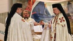 Messe durant l'assemblée synodale des Églises catholiques du Moyen-Orient, au Liban, le 17 février 2023. 