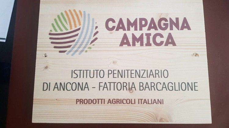La targa di riconoscimento dell'azienda agricola di Ancona Barcaglione