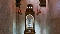 A coluna da flagelação na Basílica de Santa Prassede