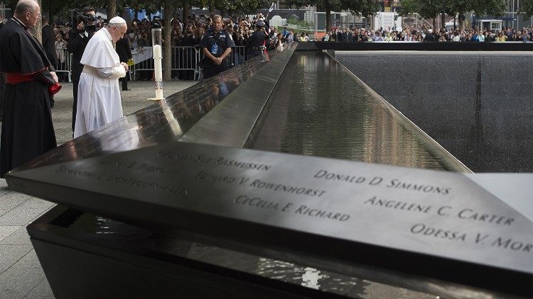 Pope Francis at 9/11 Memorial in New York