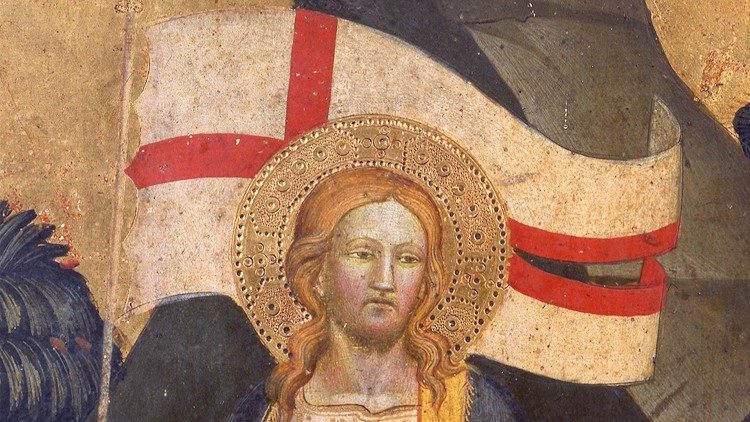 Master of Mercy: Risen Christ; 1370-75; tempera on wood; fragment of a lateral panel of a triptych; Vatican Pinacoteca (©Musei Vaticani)