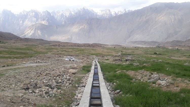 Pakistan's Gilgit-Baltistan region with water infrastructure network