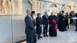 Ceremony in Athens of the three fragments of the Parthenon donated by Pope Francis to the Archbishop of the Orthodox Church, His Beatitude Ieronymos II