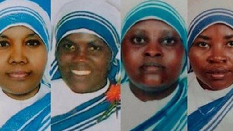 Na imagem, os rostos das quatro religiosas mortas em Aden, no Iêmen em 2016