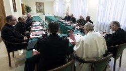 Pope Francis participates in a meeting of the Council of Cardinals
