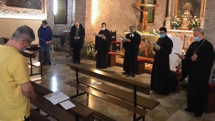 Un incontro di preghiera organizzato dal Consiglio locale delle Chiese Cristiane di Venezia durante la pandemia