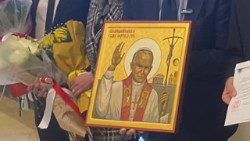 Le relique de Jean-Paul II, arrivée à Agrigente en Sicile le dimanche 7 mai 2023. 