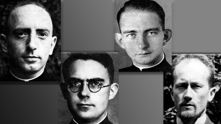 Die vier Märtyrer in einer Foto-Collage