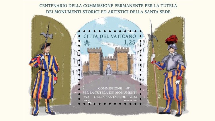 Emissione filatelica nel centenario della Commissione permanente per la Tutela dei Monumenti Storici e Artistici della Santa Sede