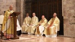 A celebração presidida pelo cardeal Lazzaro You no Santuário da Espoliação em Assis (Vatican Media)