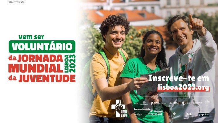 Банер за записване на доброволци за СМД Лисабон 2023