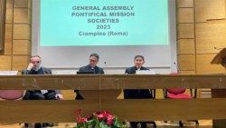 Cardinal Tagle addressing the Pontifical Mission Societies in Ciampino