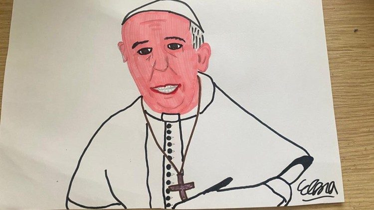 Jedna z kreseb doručených papeži Františkovi