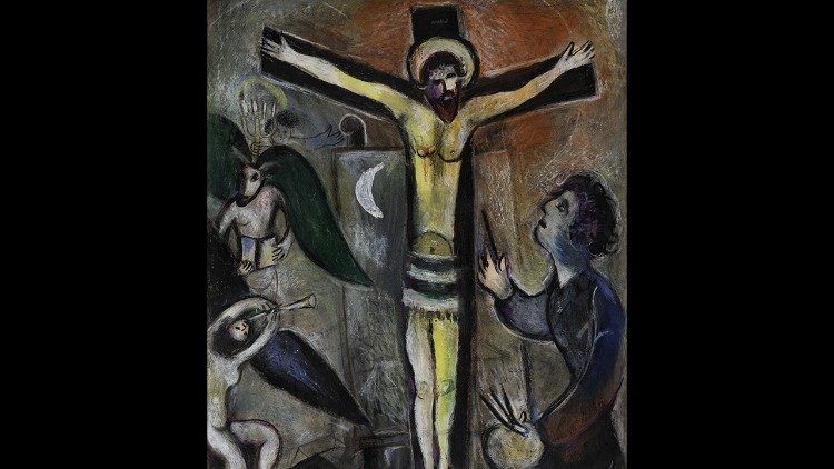 Marc Chagall Le Christ et le peintre - L'artiste et son Modèle, 1951 Musei Vaticani, Collezione d’Arte Moderna e Contemporanea, inv. 23107 Foto © Governatorato SCV