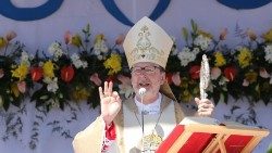 Архиепископ Клаудио Гуджероти в богородичното светилище Будслав в Беларус