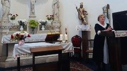 Szili Katalin miniszterelnöki főtanácsadó a Pozsony megyei Éberhárd templomában