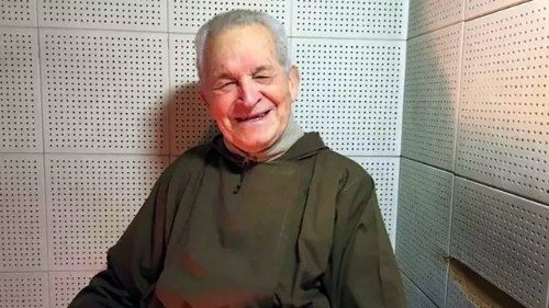 Brother Luis in his confessional in Buenos Aires