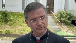 File photo of Cardinal-elect Amèrico Aguiar as he visits young Catholics in Ukraine and Holy Land unable to travel to WYD