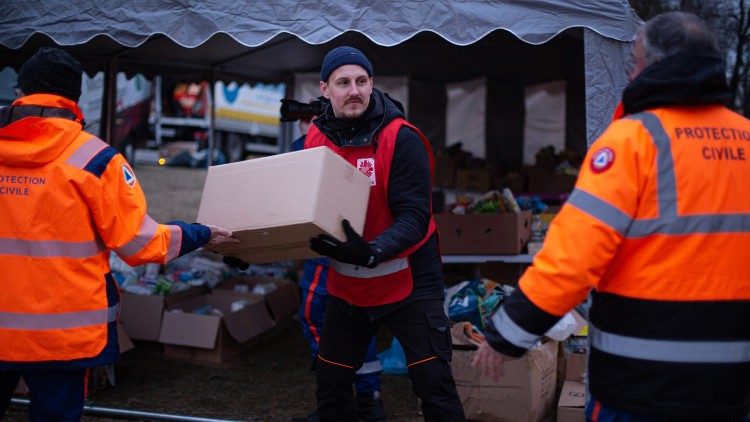 Trabajadores de Caritas y voluntarios en Ucrania