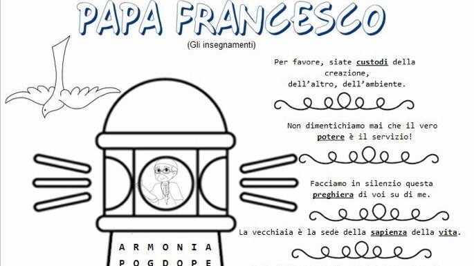 La pagina del libretto con gli insegnamenti di Papa Francesco