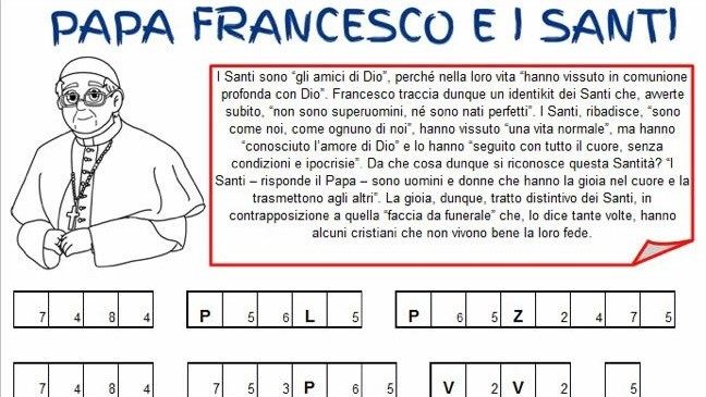 Una delle pagine del libretto "In viaggio con Papa Francesco"