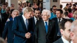 Il presidente Mattarella a Rimini accompagnato da Bernhard Scholz, Presidente della Fondazione Meeting per l'Amicizia tra i popoli
