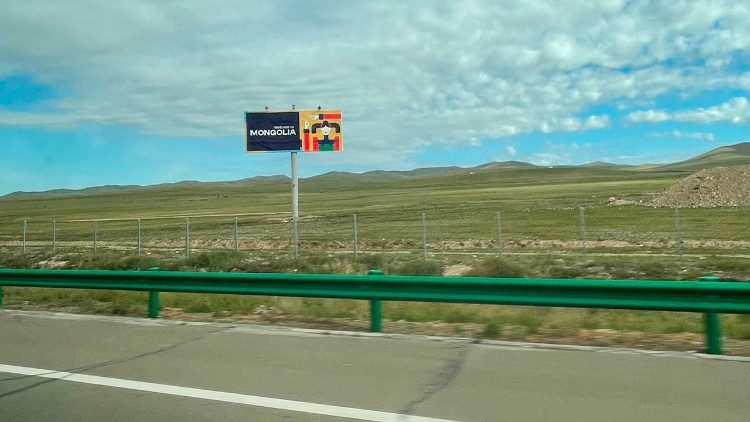 Il cartellone di "Welcome to Mongolia"