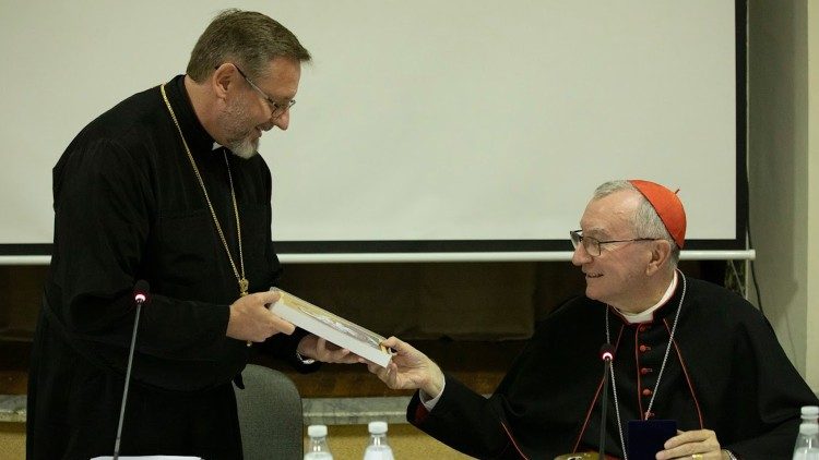 Großerzbischof Schewtschuk von Kyiv und Kardinalstaatssekretär Pietro Parolin