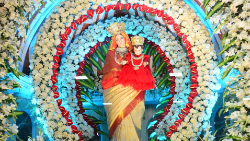 The image of Our Lady is adorned with new decorations daily during the novena