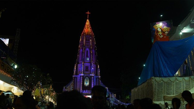 A view of the celebration at night