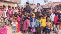 Children participating in the remedial learning program established by Sister Roselyn in Kazichak village, Gaya, India