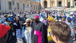 Some of the Senegalese Pilgrims in Saint Peter Square after the General Audience, this week.