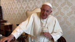 Pope Francis speaks in a video message to young people