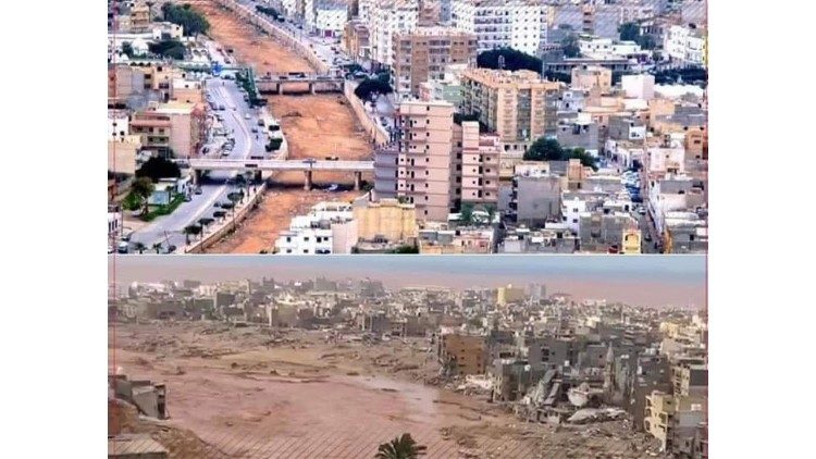  Del Libije pred poplavami in po poplavah