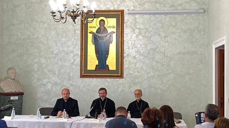 La conferenza sui lavori del Sinodo della Chiesa greco-cattolico ucraina con l'arcivescovo maggiore Shevchuk, 14 settembre 2023