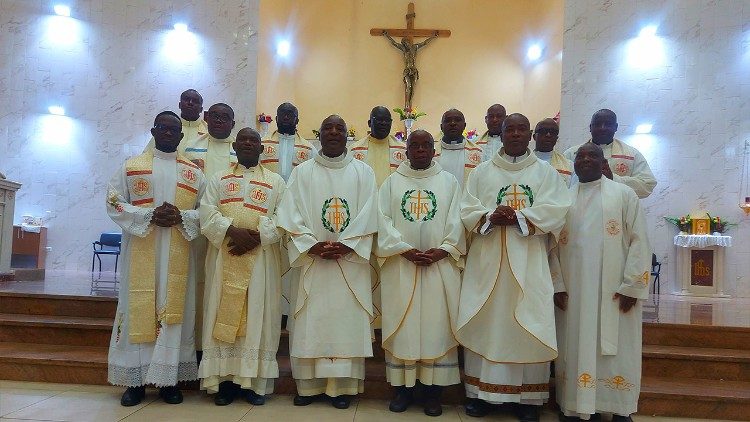 Msgr Pierre Cibambo with other concelebrating Priests at the Opening Mass